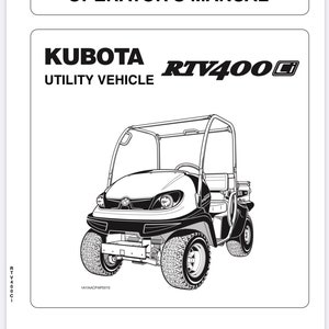 RTV400 Operators Instruction Maintenance Manual Kubota Digital Download PDF