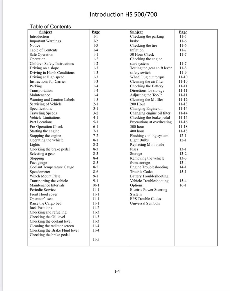 UTV Owner Service Manual HS700 HS500 HS 500 700 Hisun Massimo Coleman utv-owner-service-manual-hs700-hs500-hs-500-700-hisun-massimo-coleman