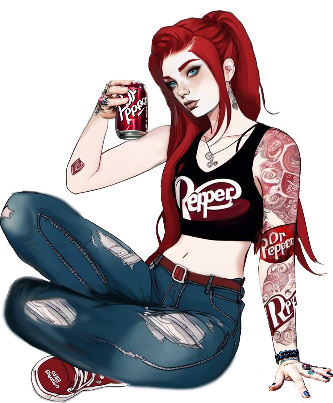 Dr Pepper Girl Canvas 20.5 Mil 0.5 Mm Thick Polycotton Blend Canvas Etsy