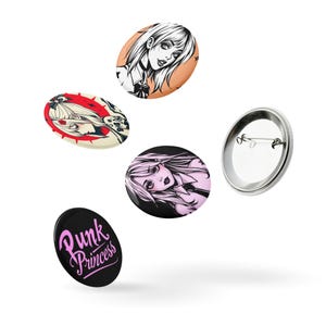 Punk Princess Set of pin buttons