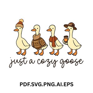 Cozy Goose Autumn PNG: Fall Vibes Digital Download