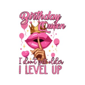 Birthday Queen Gamer PNG: Funny Birthday Shirt Design (Digital Download 300dpi