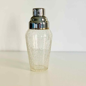 Vintage Cocktail Shaker, Knisterglas und Edelstahl-Trinkgeschirr, Barware,