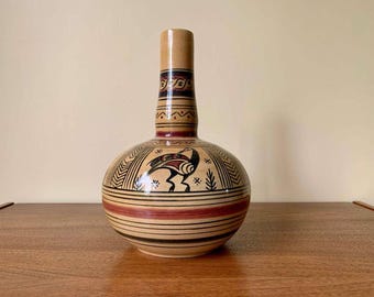 Vaso in ceramica greca cipriota fatto a mano, vaso tradizionale cipriota firmato, decorazione per la casa