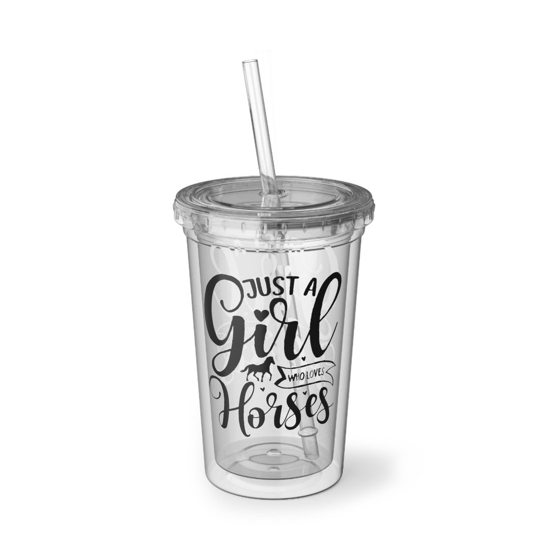 16oz Double Wall Acrylic Cup With Lid and Straw Bpafree Girl Who Loves