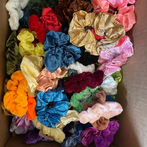 Scrunchie grab bag, velvet scrunchies, satin scrunchies, gifts for girls, gifts for teens, gifts for mom, gifts for book lovers