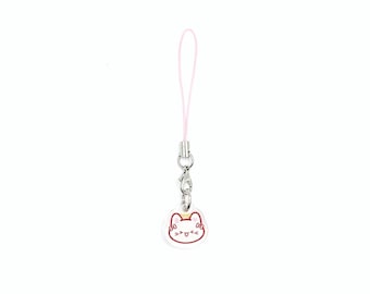 Kawaii White Angel Bunny Phone Charm