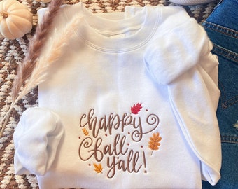 Glad höst Ya'll broderad rundhalsad tröja