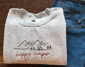Happy Camper Broderad Rundkragetröja