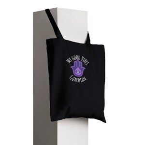 Hamsa Good Vibes Guardian Classic Tote Bag | Evil Eye Protector Reusable Shopping Cotton Gift Bag