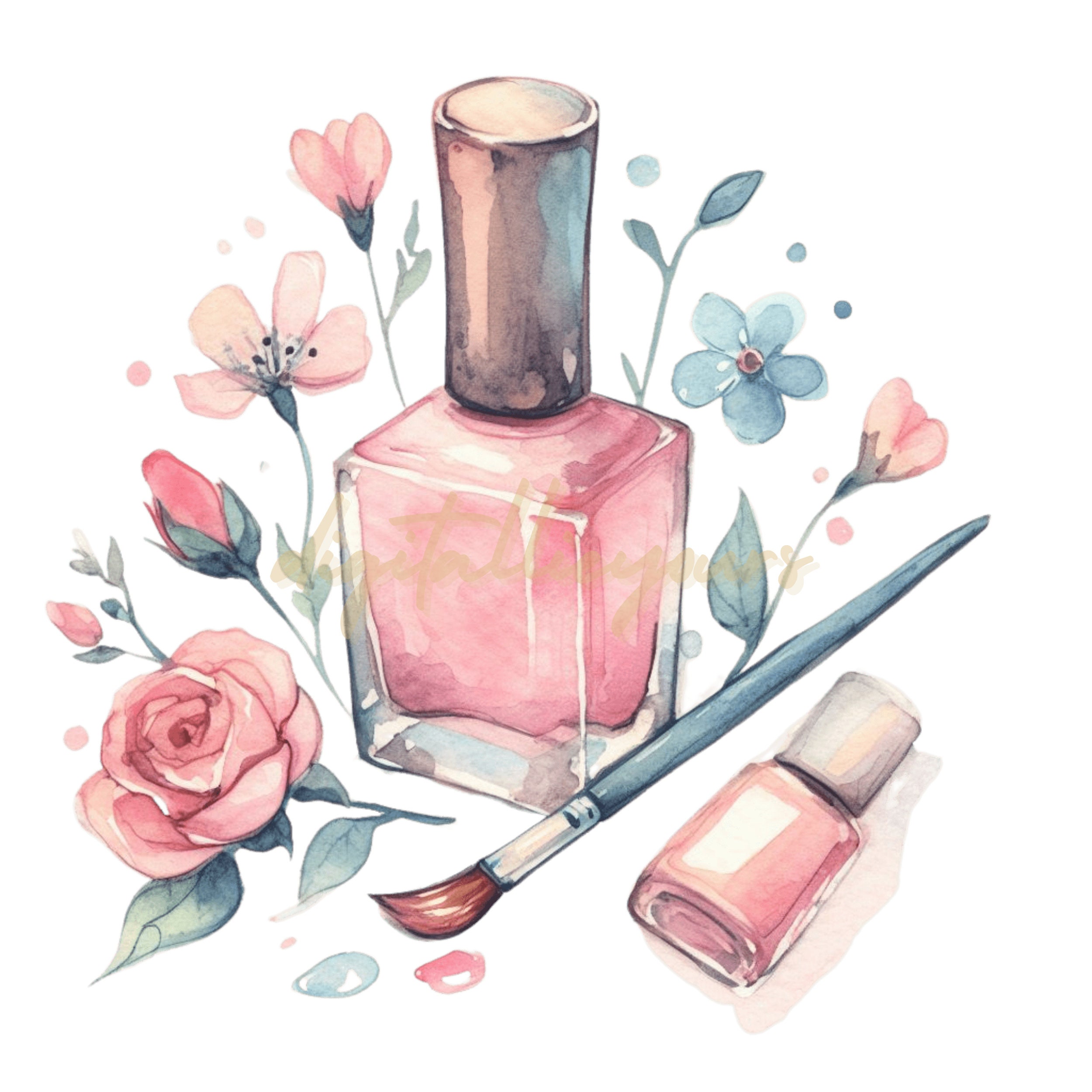 Nail Polish Watercolor Clip Art,nail Polish Clip Art,nail Polish