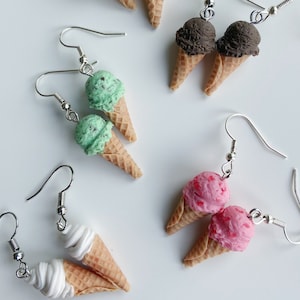 Handgemachte Eis Ohrringe - Fimo Schmuck, Lebensmittel Zubehör, Sommer Ohrringe, Sommerferien Geschenk, personalisierte Mix & Match Ohrringe
