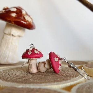 Handmade Mushroom Earrings – Polymer Clay Earrings, Forest-Inspired Jewelry, Cottagecore  Accessories, Autumn Earrings, Nature Lover Gift