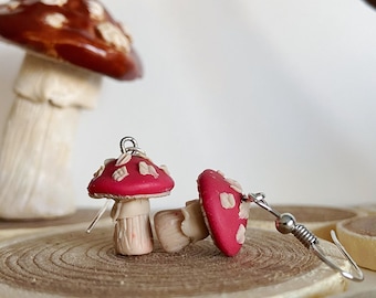 Handmade Mushroom Earrings – Polymer Clay Earrings, Forest-Inspired Jewelry, Cottagecore  Accessories, Autumn Earrings, Nature Lover Gift