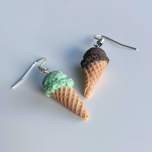 Mix and match chocolate and mint chocolate chip ice cream earrings.