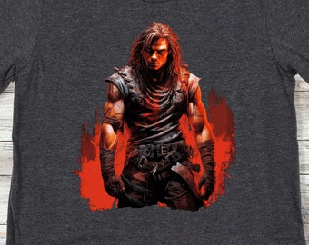 Male Human Barbarian Half-Elf Halfling Fighter Monk Ranger DnD Character Tshirt D&D Shirt Dungeons and Dragons Clothing D and D Player Gift