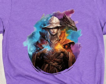 Female Elf Wizard Human Halfling Half Elf Sorcerer Warlock DnD Character Tshirt D&D Shirt Dungeons and Dragons Clothing D and D Player Gift