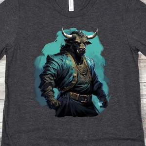 Männlich Minotaurus Kämpfer Schurke Waldläufer Barde Zauberer Hexenmeister D&D Charakter Tshirt D & D Shirt Dungeons und Drachen Kleidung D und D Spieler Geschenk