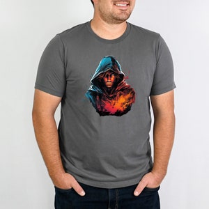 Male Human Rogue Half-Elf Halfling Wizard Ranger Warlock DnD Character Tshirt D&D Shirt Dungeons and Dragons Clothing D and D Player Gift Asphalt