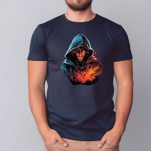 Male Human Rogue Half-Elf Halfling Wizard Ranger Warlock DnD Character Tshirt D&D Shirt Dungeons and Dragons Clothing D and D Player Gift Navy