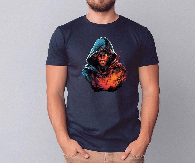 Male Human Rogue Half-Elf Halfling Wizard Ranger Warlock DnD Character Tshirt D&D Shirt Dungeons and Dragons Clothing D and D Player Gift Navy