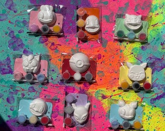 Poke mon inspired kids paint party favour -Paint you own poke  party pack - Gifts - Paintable. Party pack party filler, party favor party