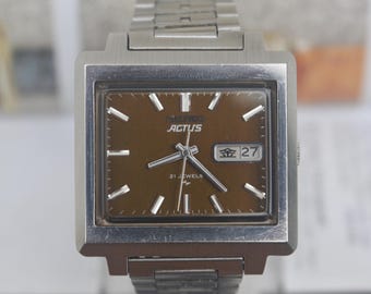 Reloj vintage raro para hombre Seiko 5 Actus 7019-5070, automático, 1976, pulsera original japonesa.