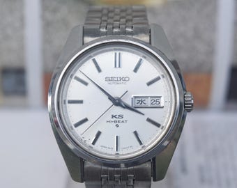 Raro reloj automático vintage SEIKO KS 5626-7000 para hombre, de los años 70, con fecha y día, japonés, con pulsera original King Seiko.