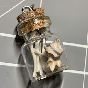Small Assorted Bone Bottle Charm - Square