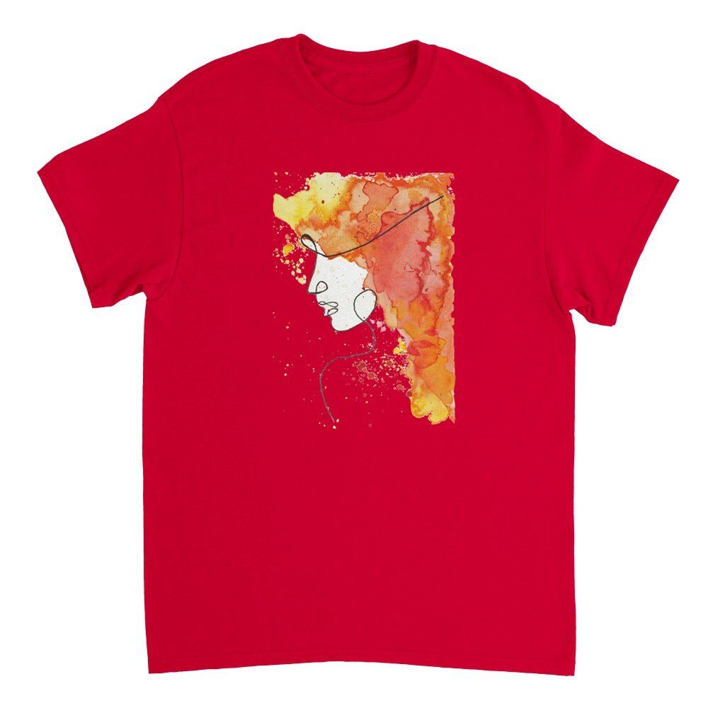 Unisex Watercolor Motif Face T-Shirt