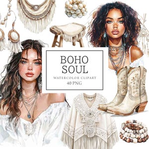 Boho meisje clipart, boho fashion meisjes clipart, boho vibes, boho chic, fashion model, fashion vrouwen clipart, boho clipart