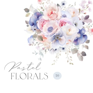 Pastelbloemen clipart, lenteboeketten png, pastel lente bloemen clipart, pastel bruiloft clipart, lenteuitnodiging, lente bruiloft