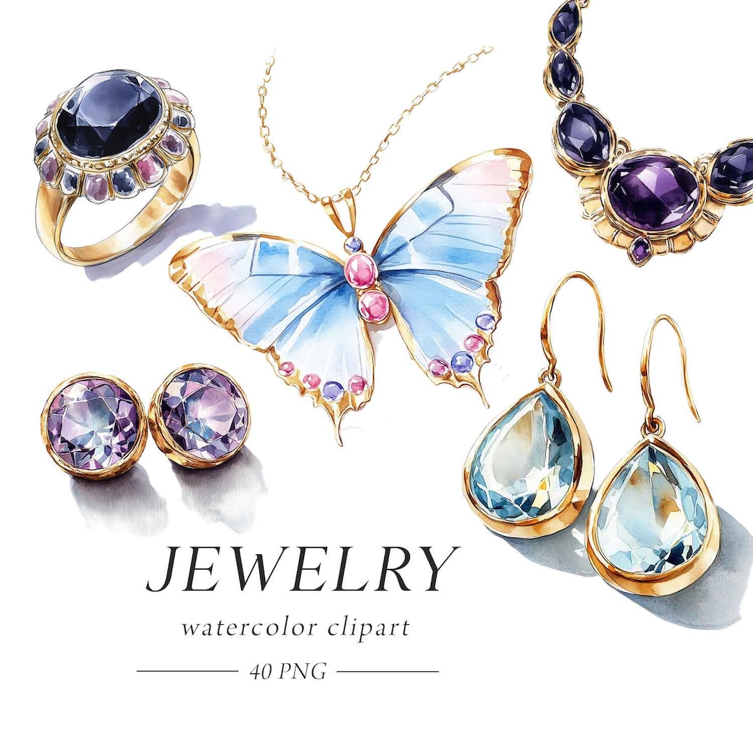 Jewelry Clipart, Fashion Jewelry Watercolor, Fashion Clipart ...