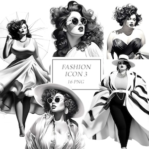 Plus size meisje clipart, bochtige meisje clipart, plus size model model clipart, plus size fashion, elegante chique vrouwen, zwart wit png, f1