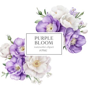 Imágenes prediseñadas de flores moradas, ramos de flores moradas, imágenes prediseñadas de flores lilas, ramos de boda morados, uso comercial, imágenes prediseñadas de baby shower morado