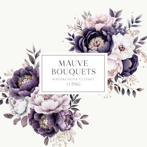 Lila Blumen Clipart, mauve Blumensträuße, lila Blumen Clipart, lila Hochzeitssträuße, kommerzielle Nutzung, mauve Hochzeit