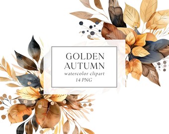 Herfst bloemen clipart, herfst boeketten clipart, herfst bloemen clipart, boho herfst clipart aquarel, herfst uitnodigingen, herfst frames en kransen