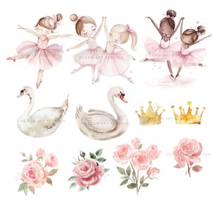 Ballerinas Clipart, Pink Ballerina Png, Cute Ballet Clipart, Swan Lake ...