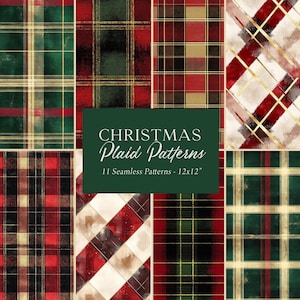Weihnachten Karo Muster, Weihnachten Plaid Digitale Papiere, Buffalo Plaid, Scottish Plaid, Weihnachten Tartan Musterdesign, Urlaub Papiere