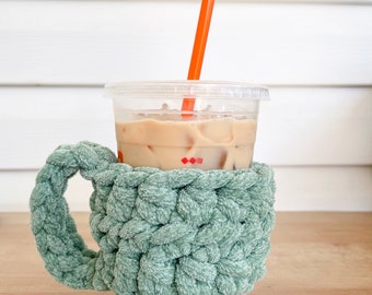 Crochet Cup Cozy, Iced coffee cup cozy, asthetic cup cozy