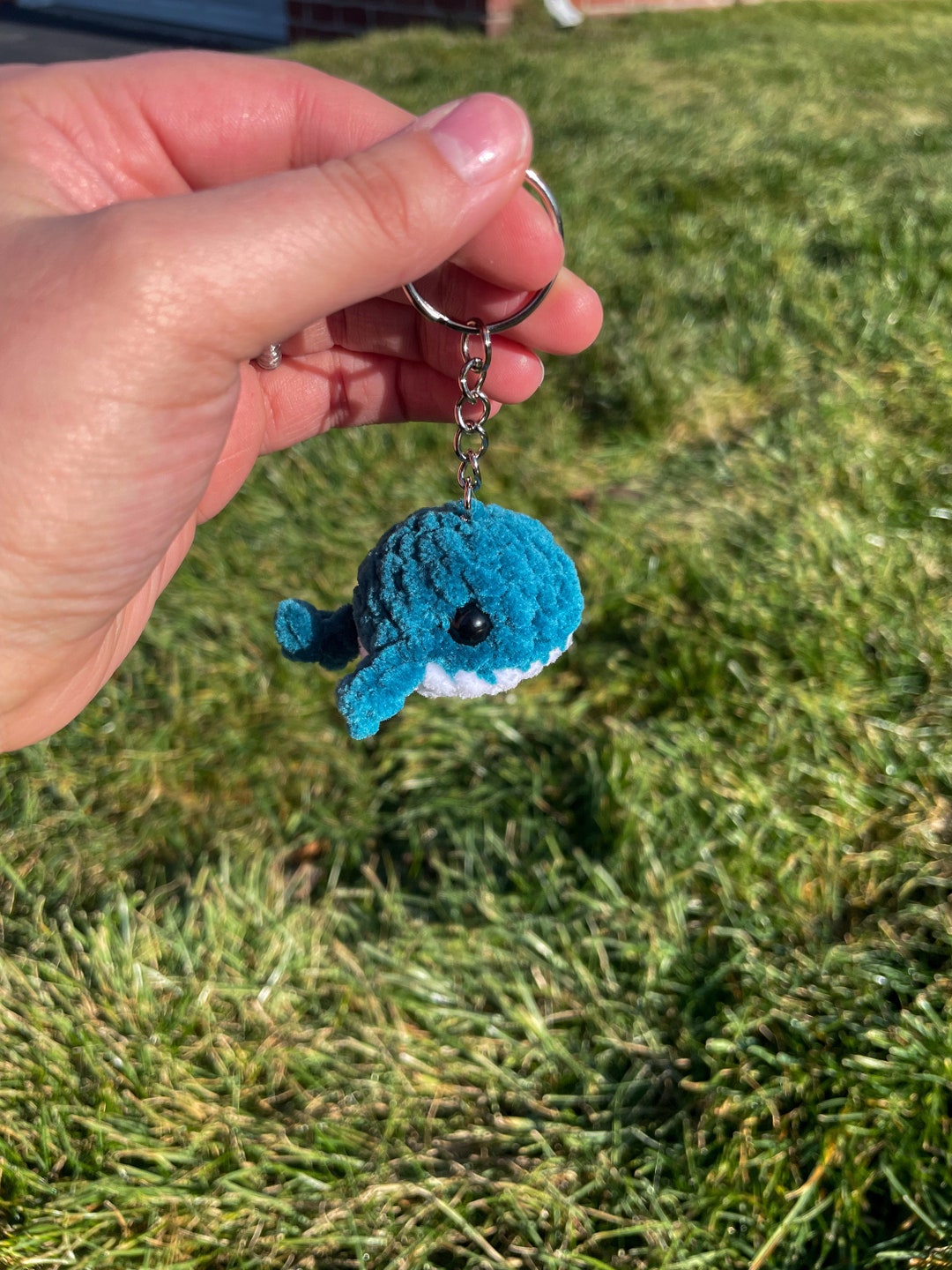 Crochet Whale Keychain, Stuffed Animal Keychain, Amigurumi, Cute Whale