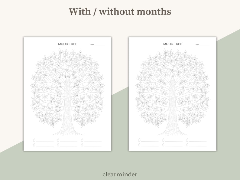Cmood Tree Mood Tree: Printable Mood Tracker Template, Yearly Emotion Tracking. A4 ...