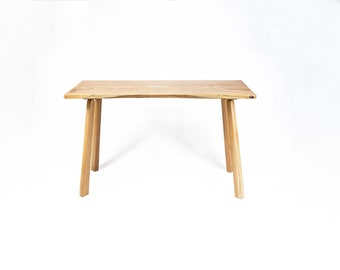 Live Edge White Oak Desk: Scandinavian Modern Table