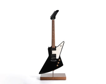 Black Walnut Guitar Stand: Minimalist Instrument Display