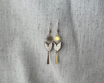 Polymer Clay Gold Earrings | Gold Foil Earrings | Polymer Clay Earrings | Dangle Earrings | Dangle Drop Earrings | Gifts for Her