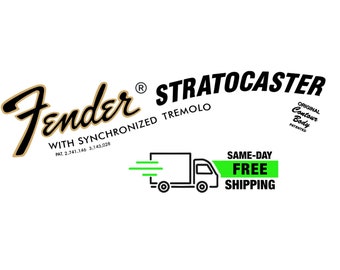 2-Pack Stratocaster Decal 50s 70s Ultra-hi-res Fender Style NEW Metallic/Non-Metallic