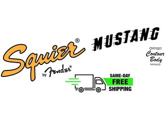 2-Pack Squier Mustang Decal Ultra-hi-res Waterslide Headstock NEW