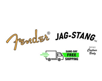 Jag-stang Headstock Decal 70s Ultra-hi-res Fender Vintage Style NEW Non-Metallic