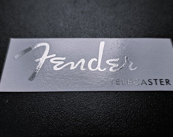 2-Pack Fender Telecaster Headstock Decal for Guitars Gold or Silver
