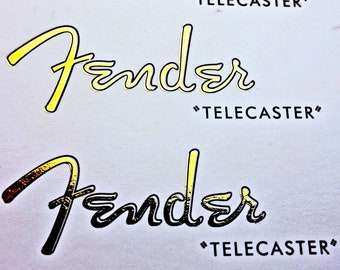 3-Pack Telecaster Blem Decal Gold Metallic Ultra-hi-res Waterslide Headstock Fender Style